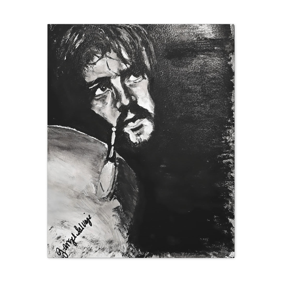Canvas Print - Jon Bonham Black and White Painting