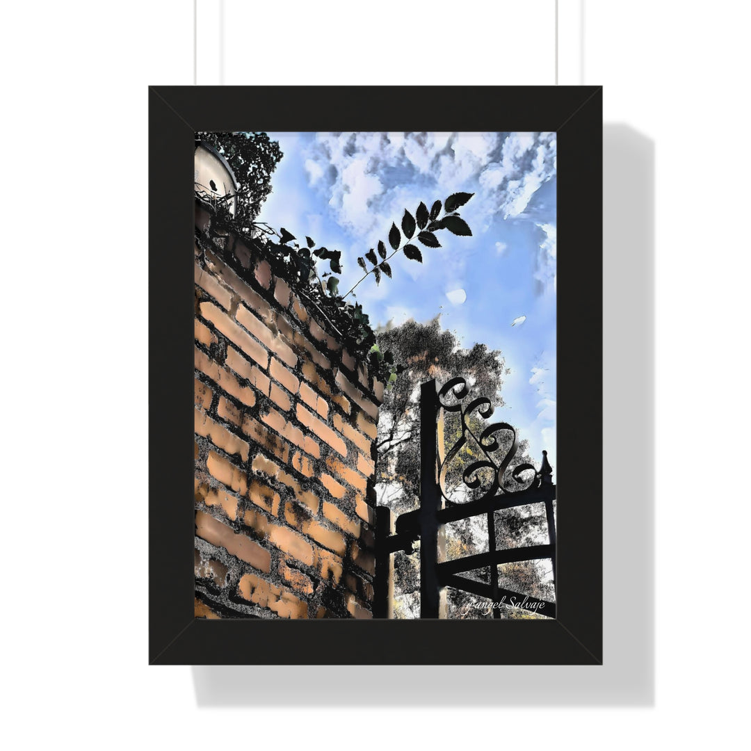 An Ivy Green Sky Framed Vertical Poster