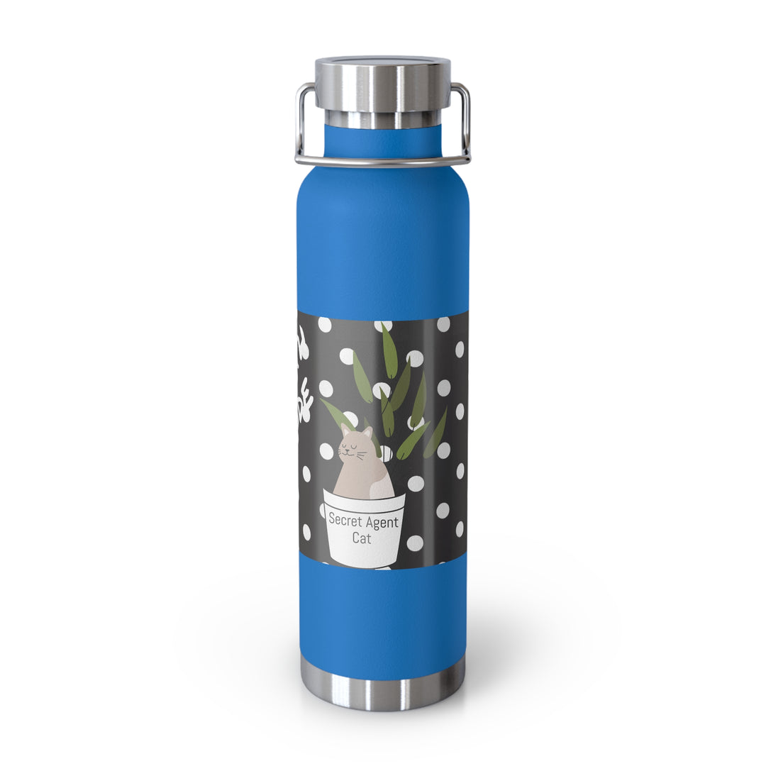 Secret Agent Cat Copper Vacuum Insulated Bottle, 22oz