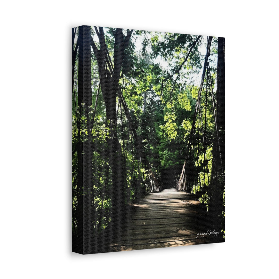 Bridge of Unknown Destination Satin Canvas, Stretched