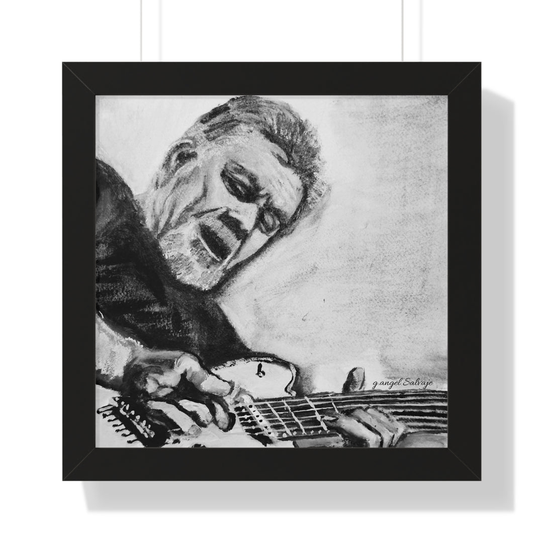 Vertical Poster, Eddie Van Halen Black and White Portrait