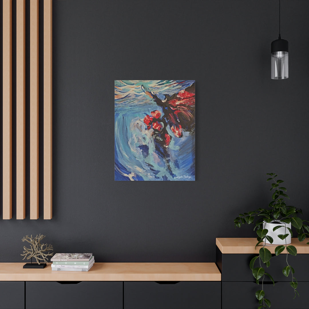 Canvas Print - Nothing is Impossible ,Butterfly Dance Under water 25&quot;
