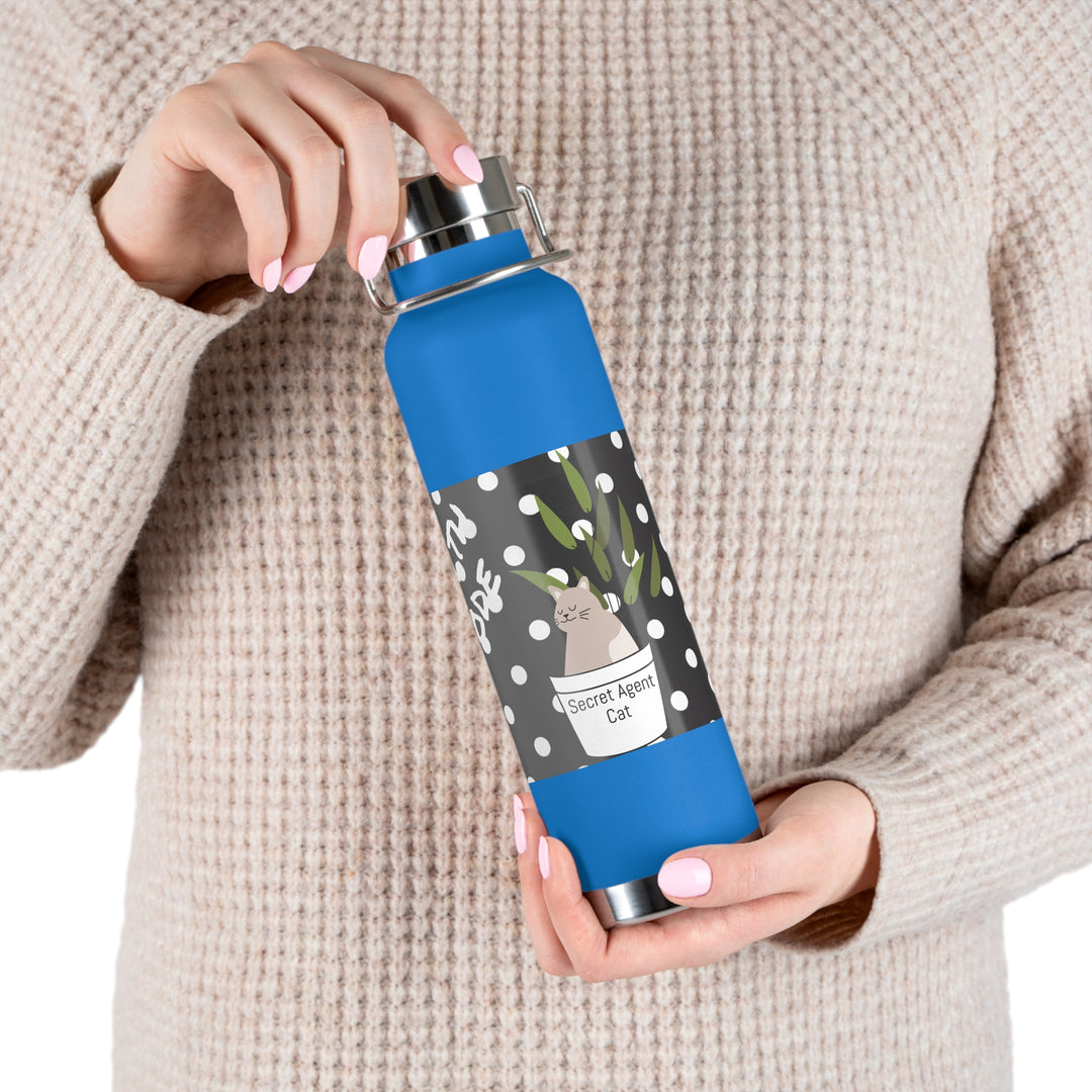 Secret Agent Cat Copper Vacuum Insulated Bottle, 22oz