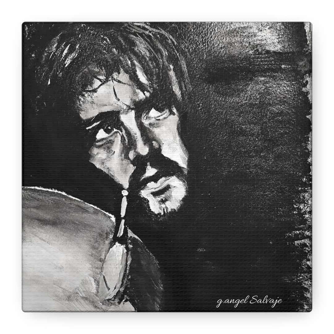 Canvas Print - Jon Bonham Black and White Painting