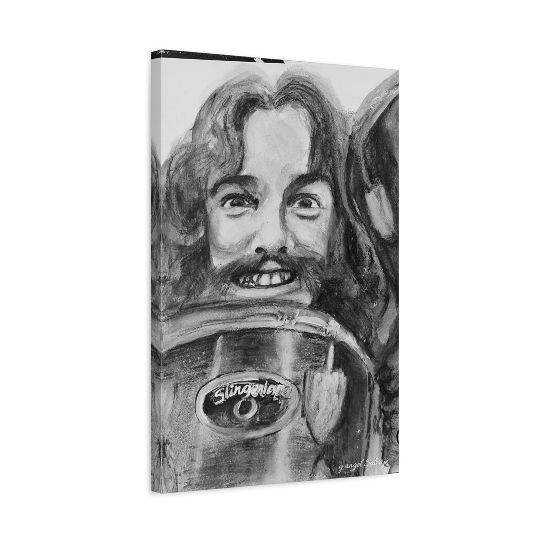 Neil Peart , B& W Rock and Roll Series, Matte Canvas, Stretched, 1.25"