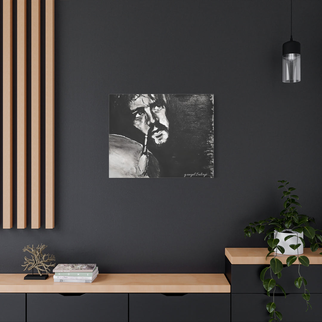 Canvas Print - Jon Bonham Black and White Painting