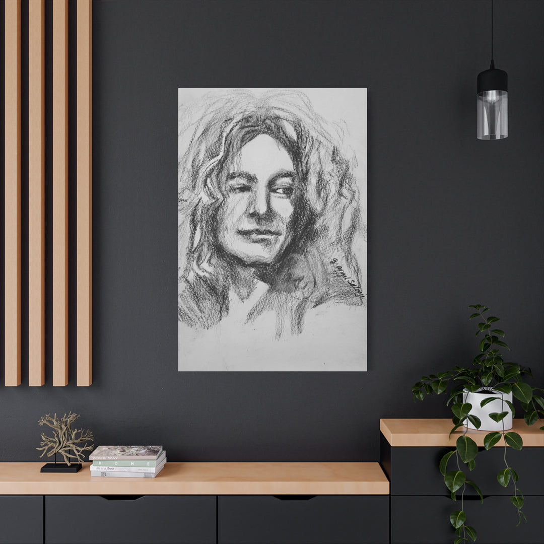 Robert Plant,  B&W Rock and Roll Series, Matte Canvas, Stretched, 1.25"