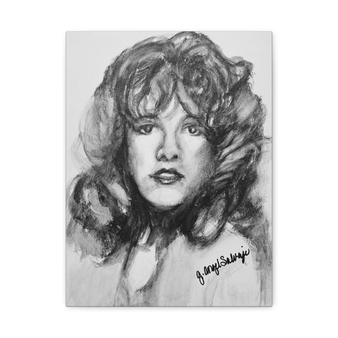 Stevie Nicks, B&W Rock and Roll Series,  Matte Canvas, Stretched, 1.25"