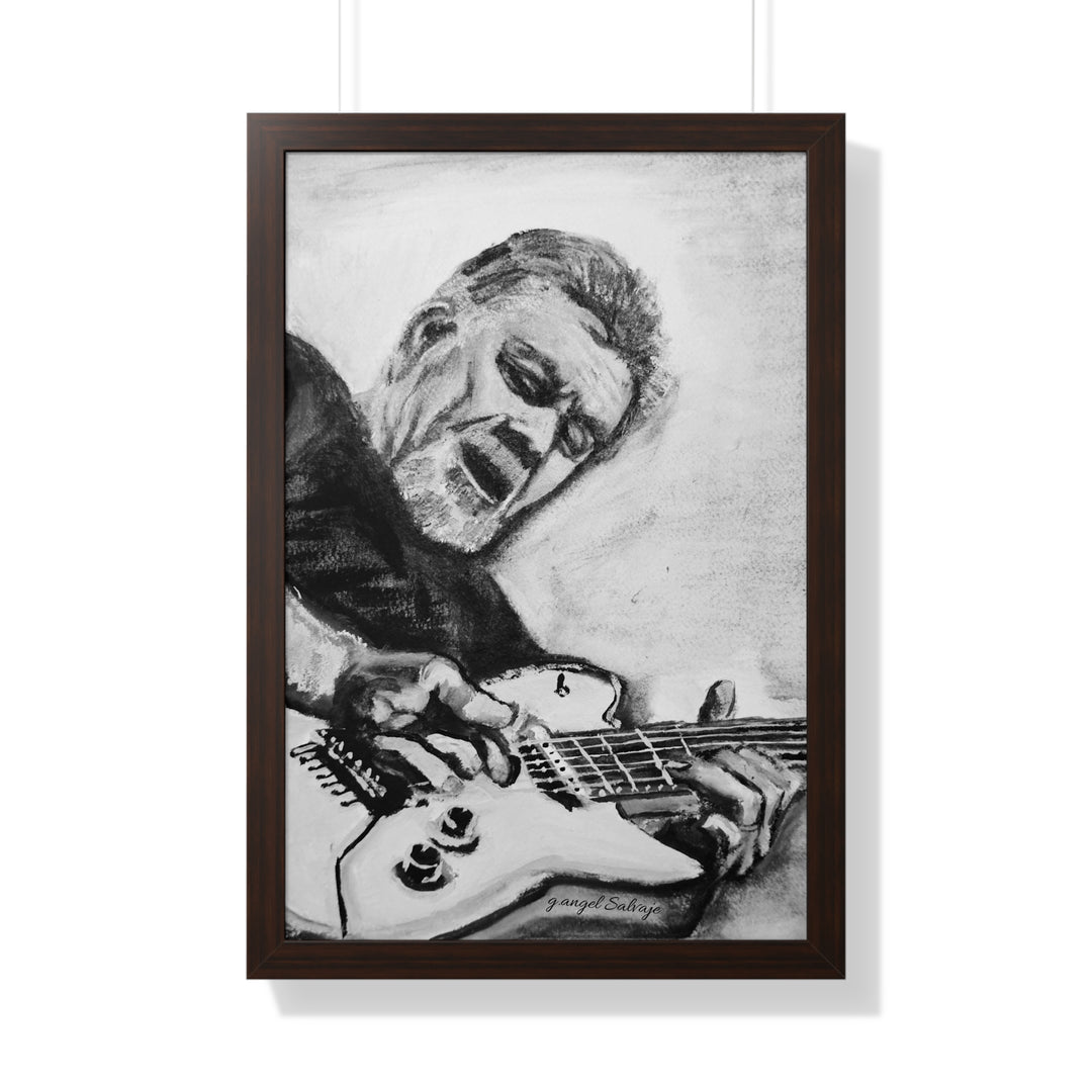 Vertical Poster, Eddie Van Halen Black and White Portrait