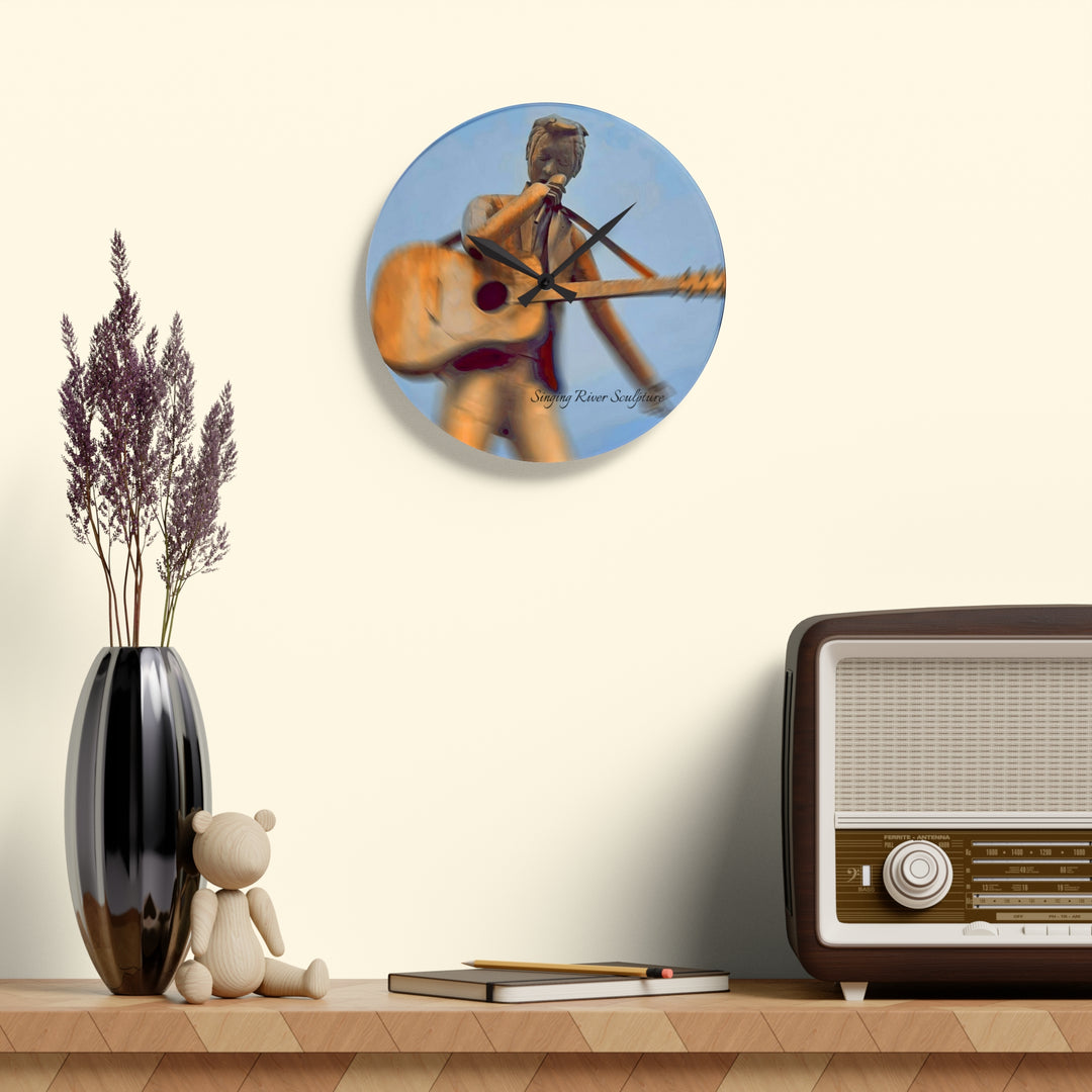 Singing River Sculpture Acrylic Wall Clock