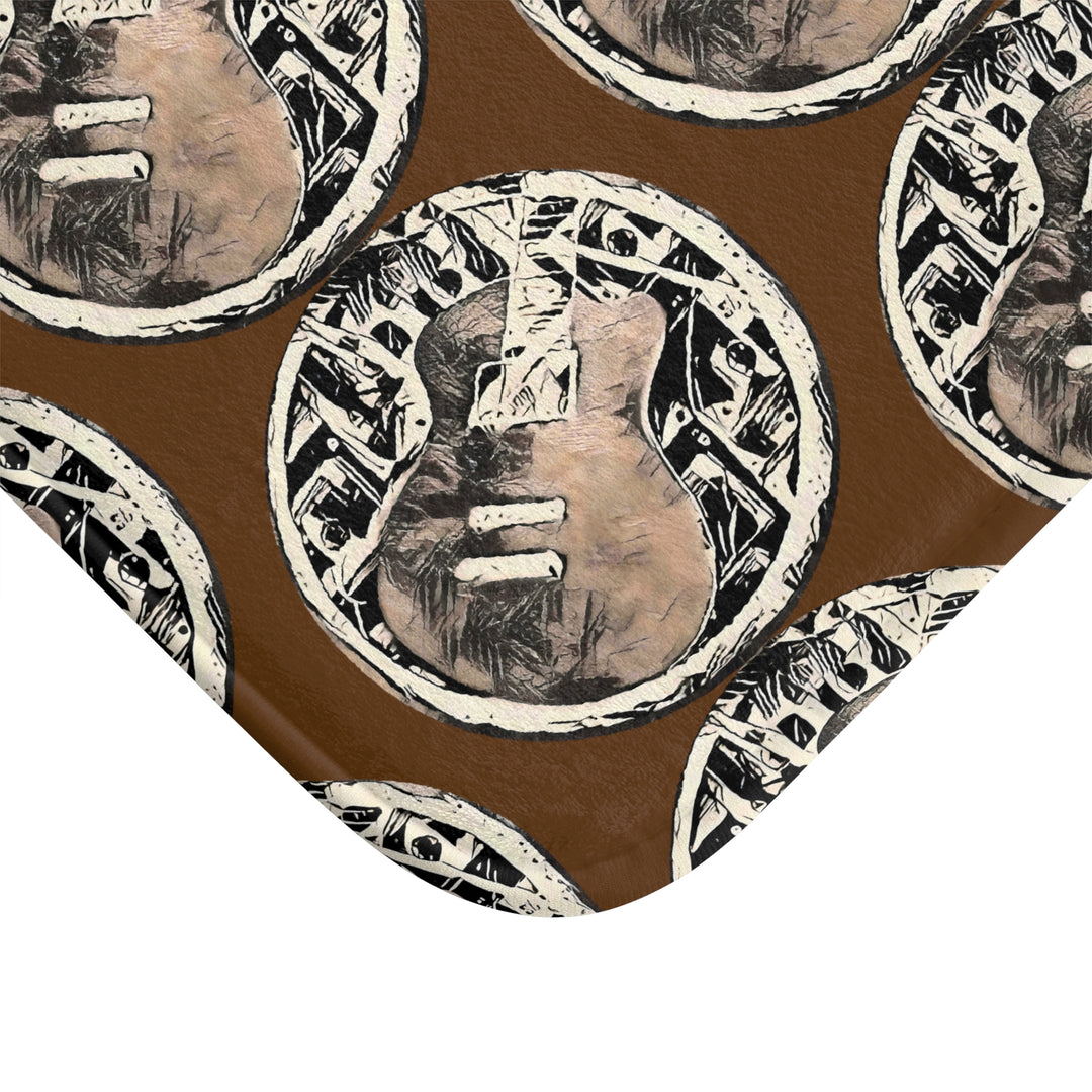 A Little Sketchy polka dots Dark Brown Bath Mat