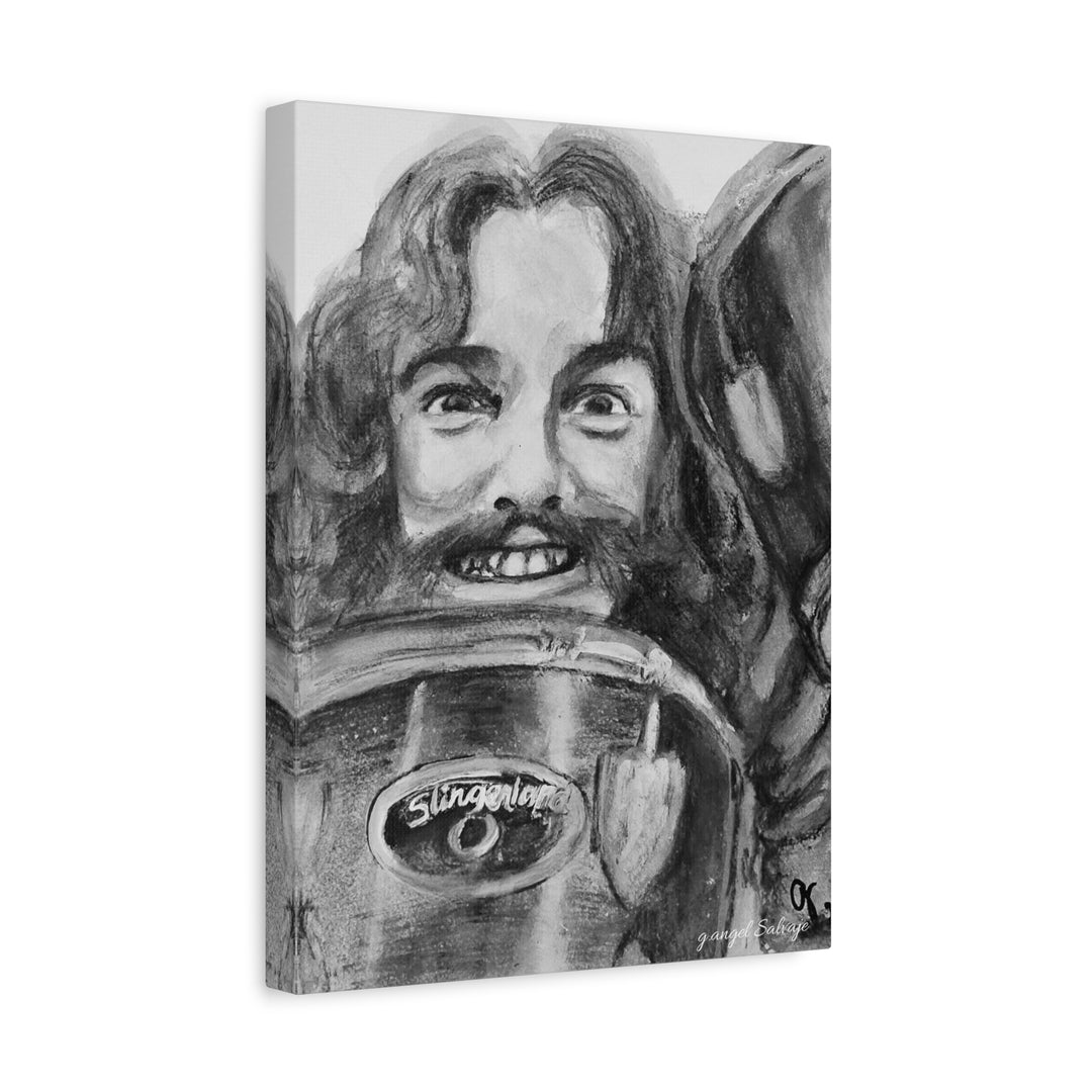 Neil Peart , B& W Rock and Roll Series, Matte Canvas, Stretched, 1.25"