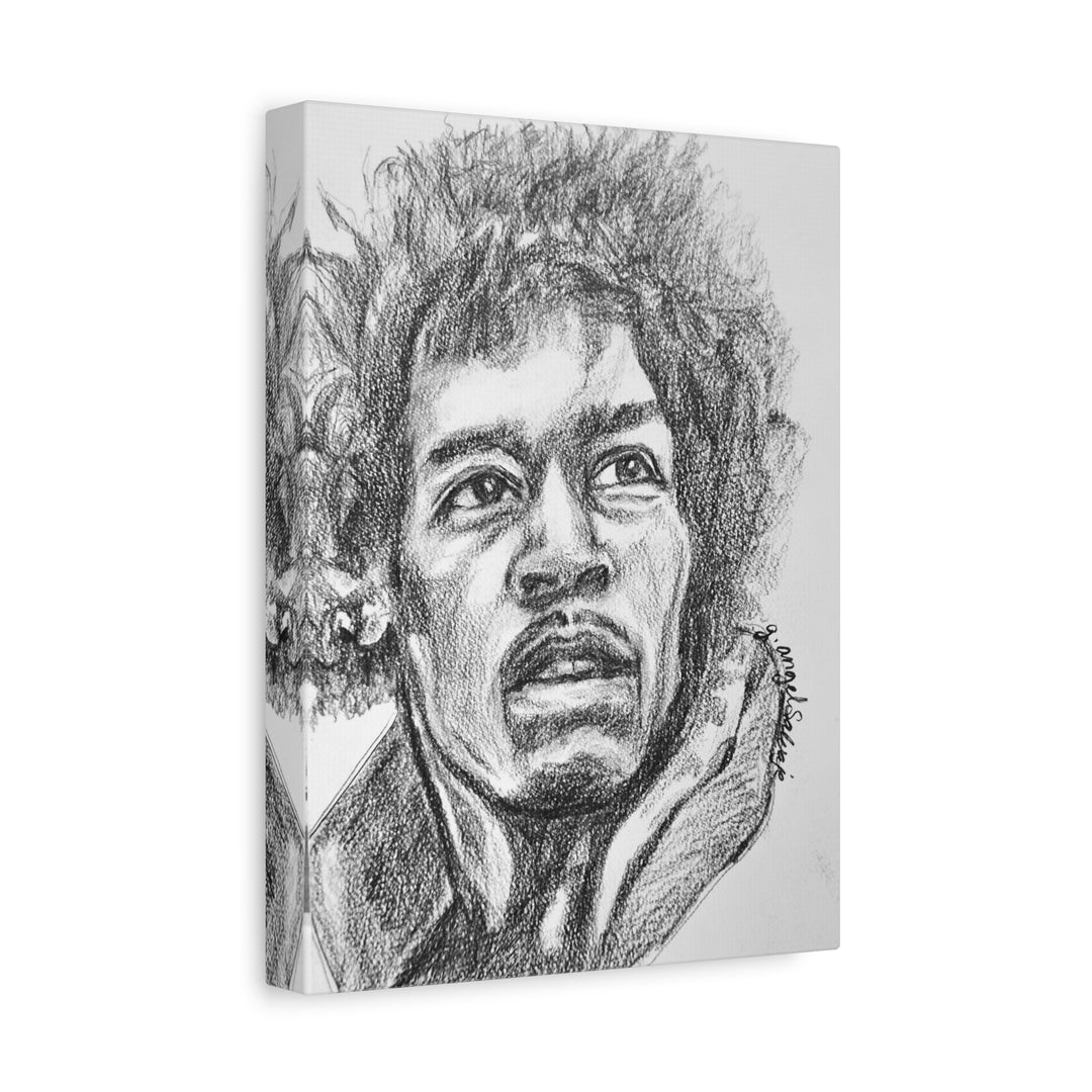 Jimi Hendrix,  B&W Rock and Roll Series Matte Canvas, Stretched, 1.25"