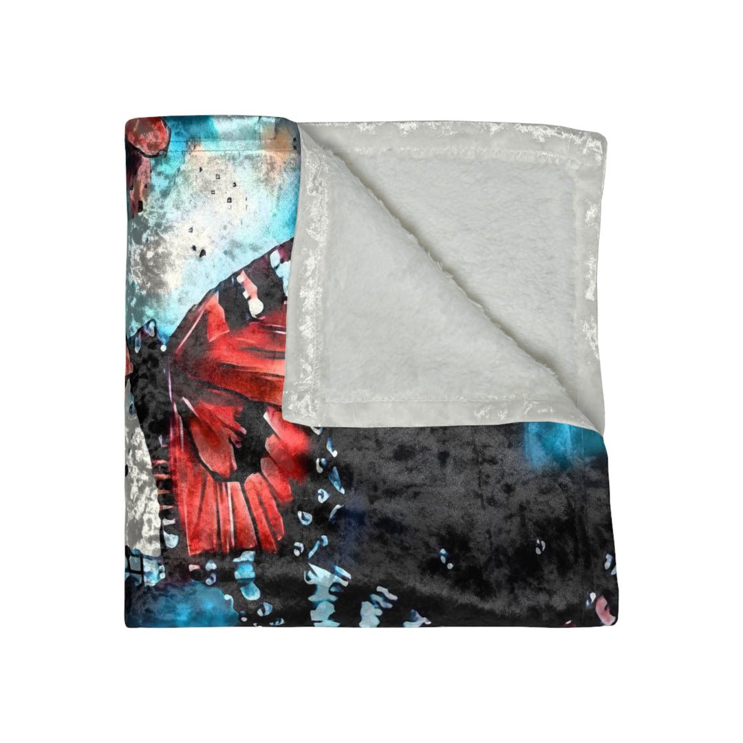 Butterflies and Daisies Crushed Velvet Blanket