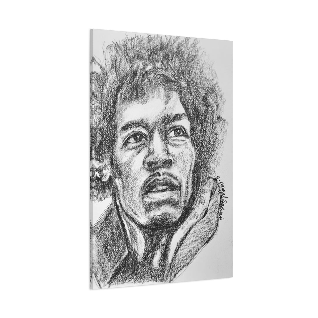 Jimi Hendrix,  B&W Rock and Roll Series Matte Canvas, Stretched, 1.25"