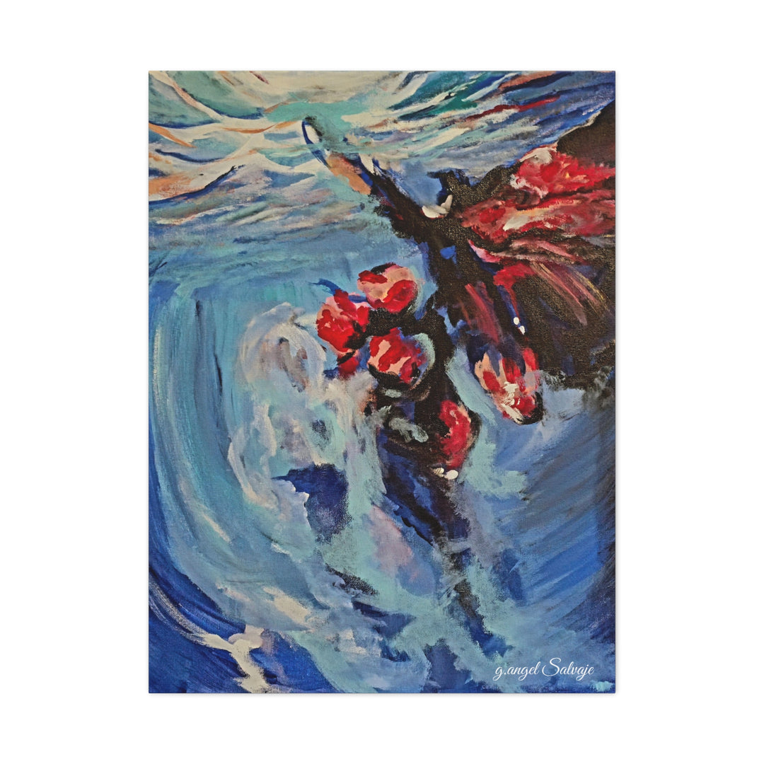 Canvas Print - Nothing is Impossible ,Butterfly Dance Under water 25&quot;