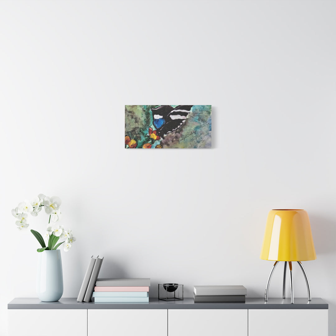 Canvas Print - Swallowtail Butterfly and Flower Painting by G Angel Salvaje