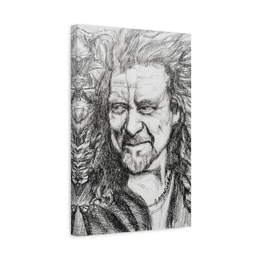 Robert Plant,B&W Rock and Roll Series Canvas Print