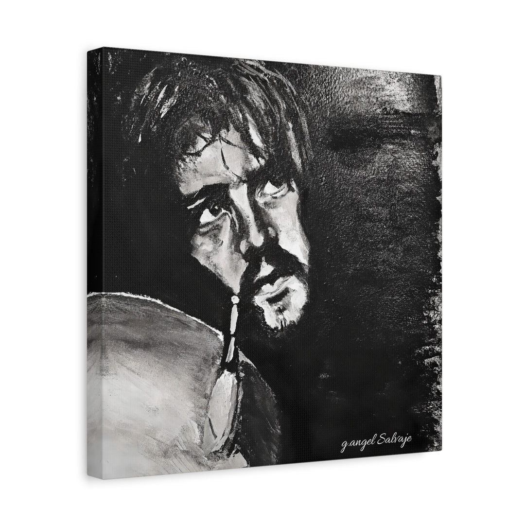 Canvas Print - Jon Bonham Black and White Painting
