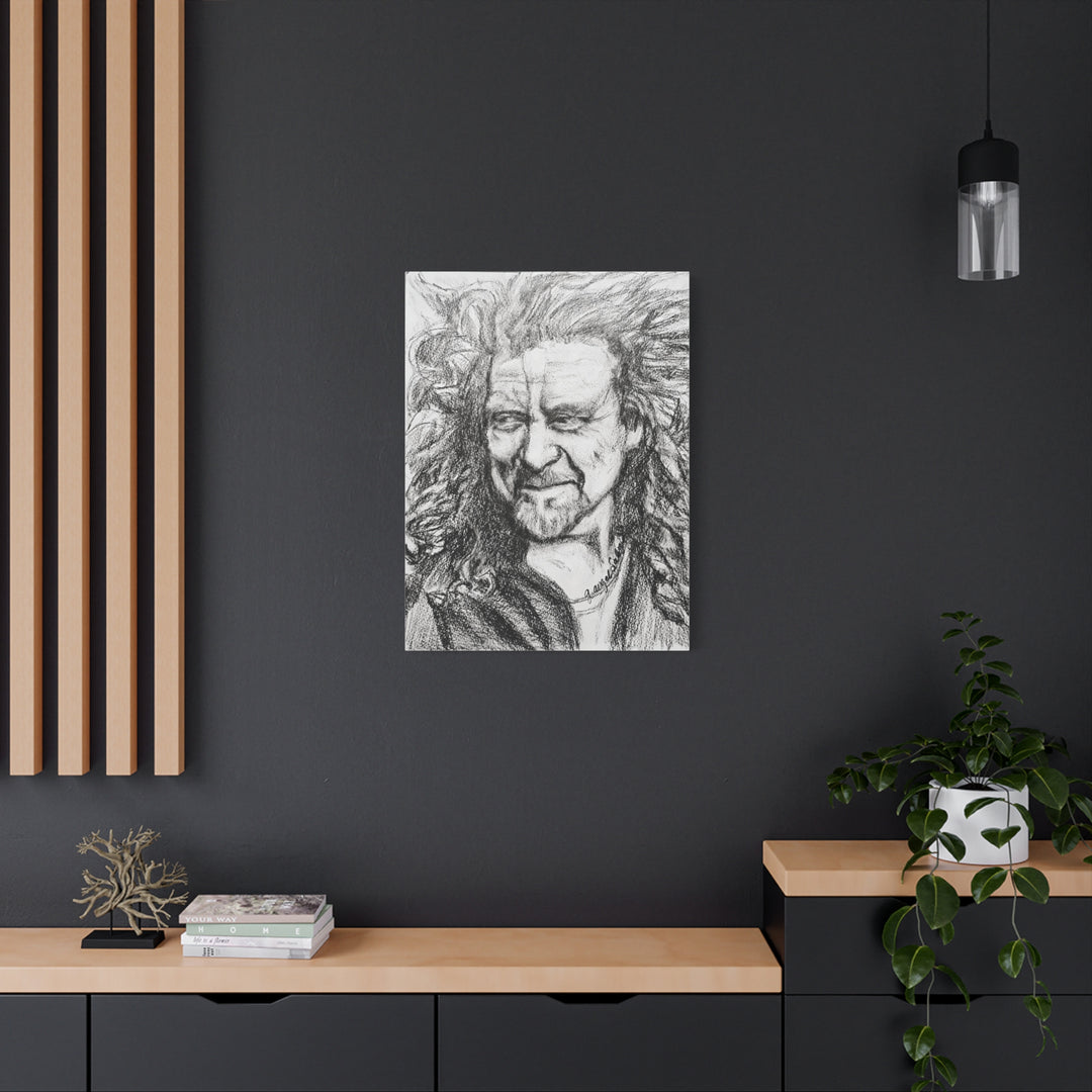 Robert Plant,B&W Rock and Roll Series Canvas Print