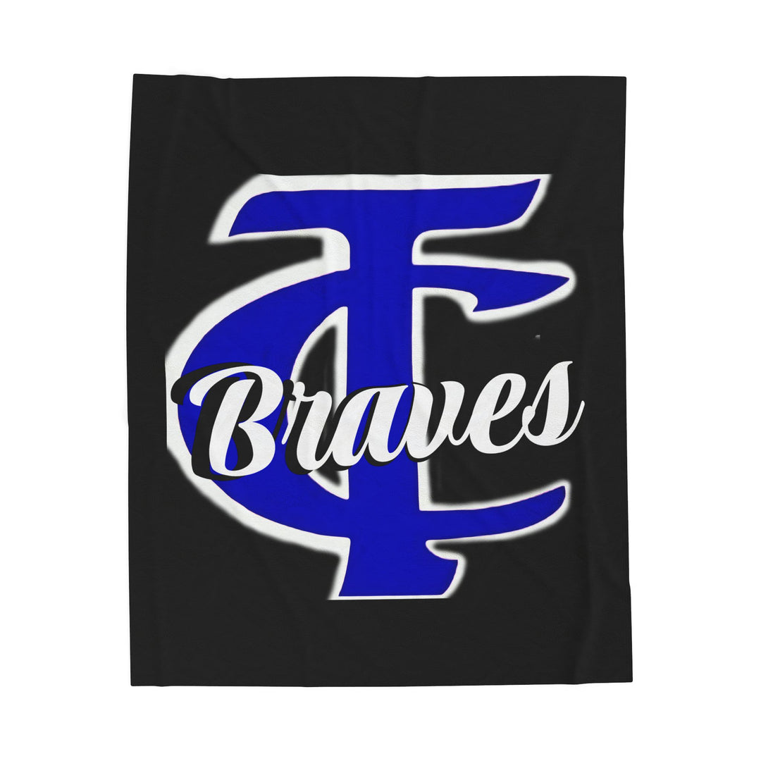 Black Plush Blanket - Tishomingo County High School Braves Design
