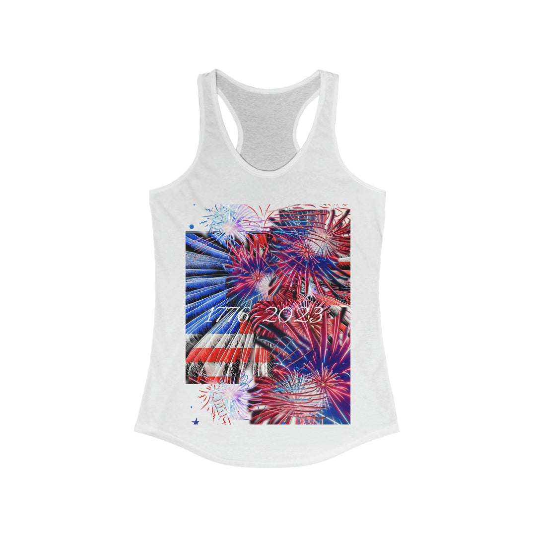 Bombs Bursting in Air Patriotic 2023 Women's Ideal Racerback Tank