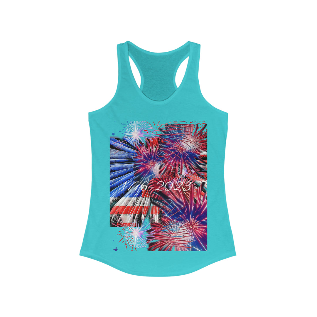 Bombs Bursting in Air Patriotic 2023 Women's Ideal Racerback Tank