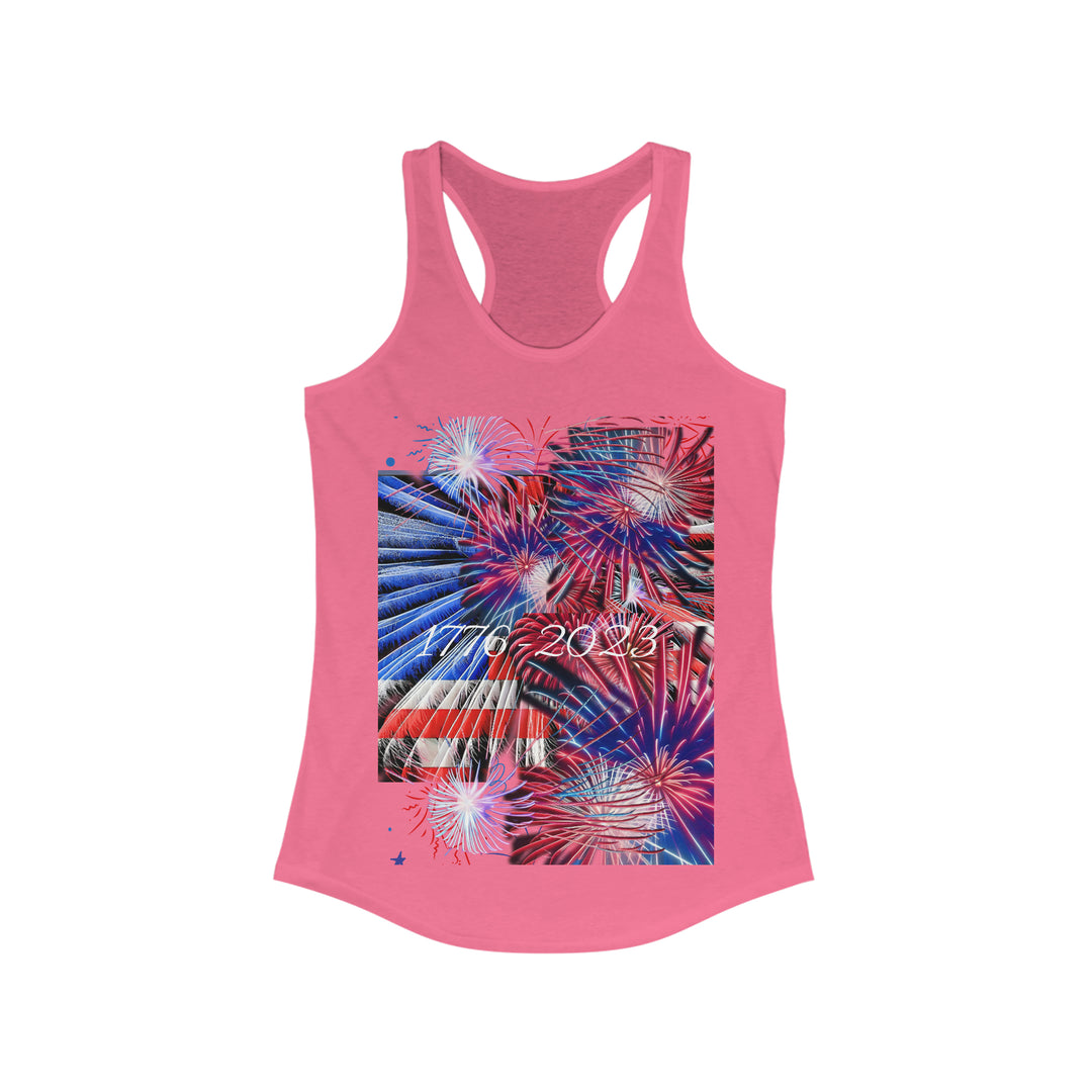 Bombs Bursting in Air Patriotic 2023 Women's Ideal Racerback Tank