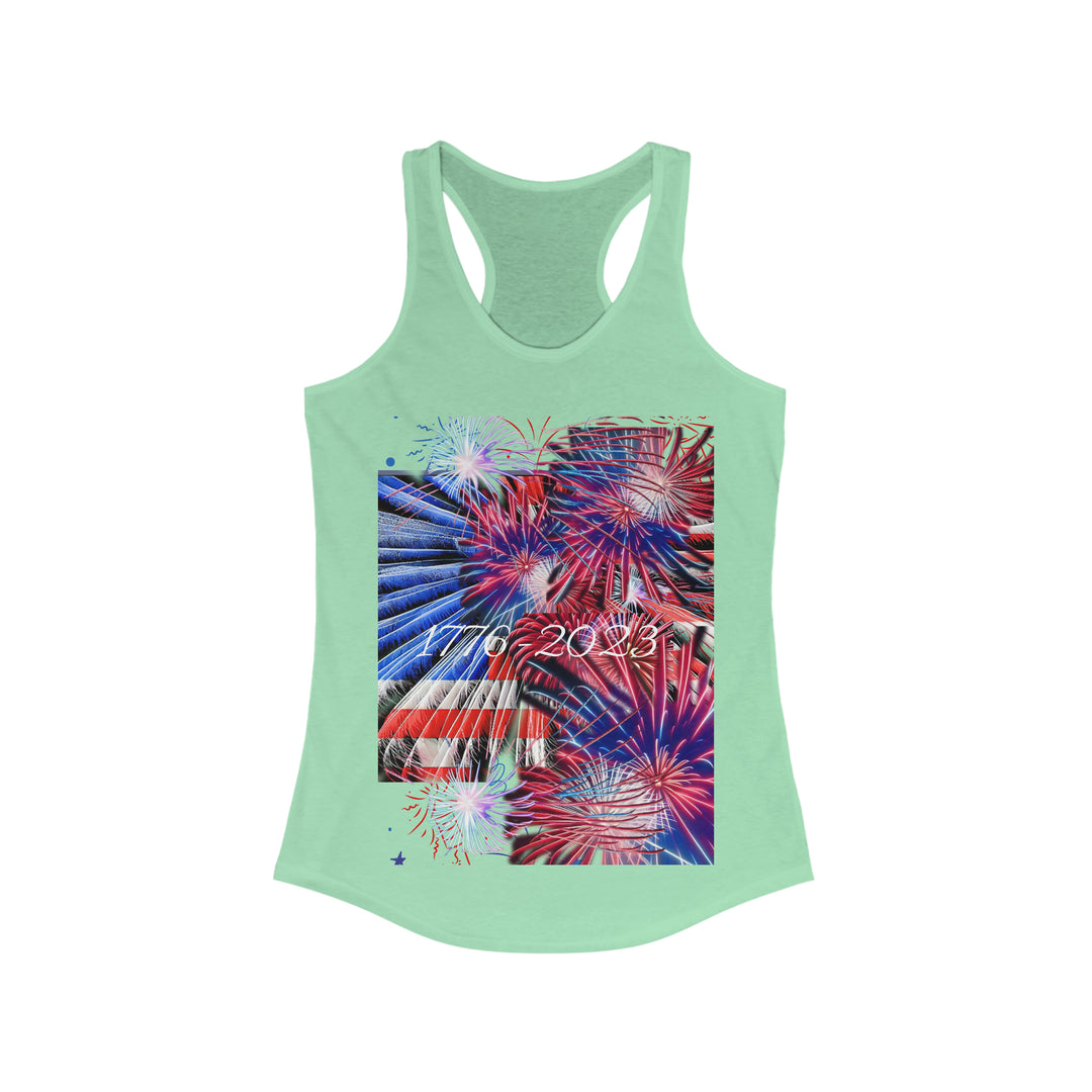 Bombs Bursting in Air Patriotic 2023 Women's Ideal Racerback Tank