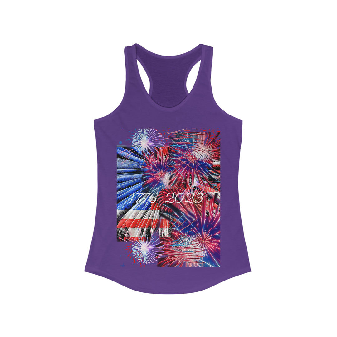 Bombs Bursting in Air Patriotic 2023 Women's Ideal Racerback Tank