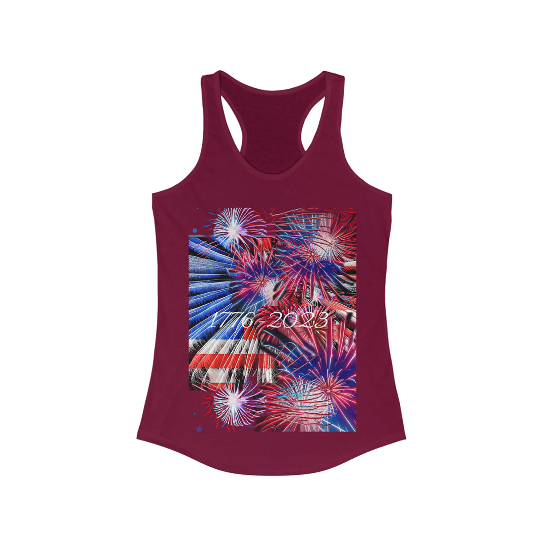 Bombs Bursting in Air Patriotic 2023 Women's Ideal Racerback Tank
