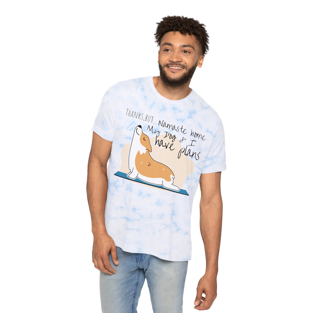Namaste, plans with Dog Unisex FWD Fashion Tie-Dyed T-Shirt