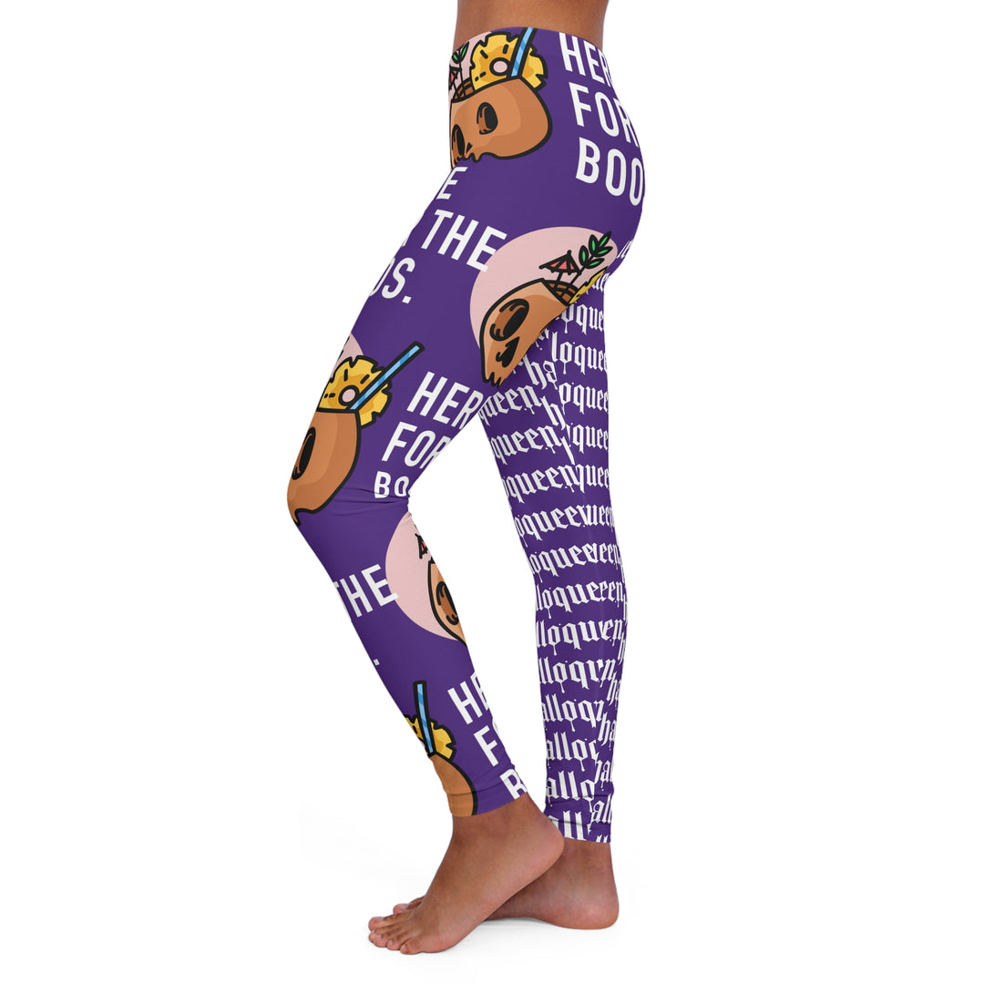 Halloqueen Here for the Boos Women's Spandex Leggings (AOP)