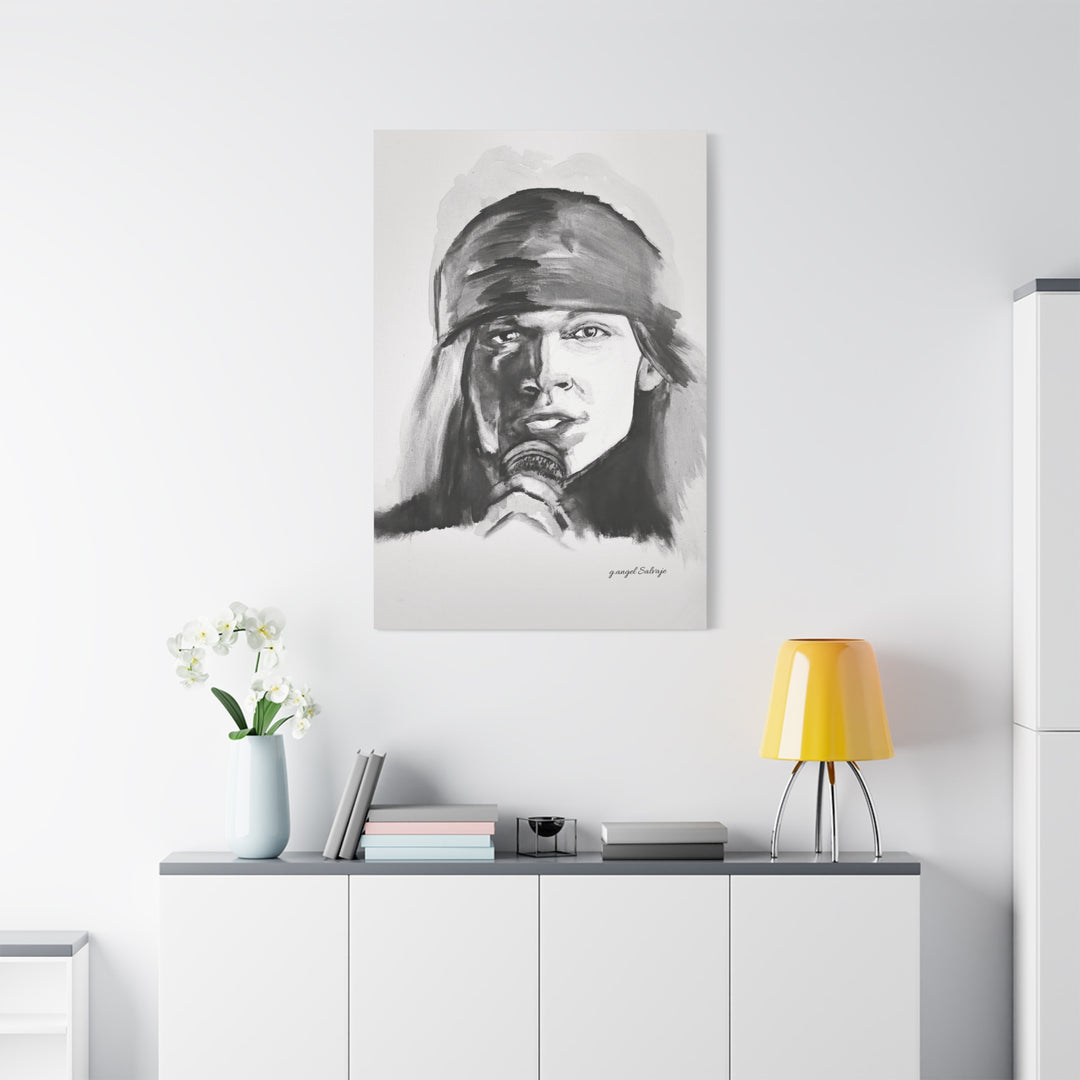 Axle Rose, Black and White Rock and Roll Series Canvas Art