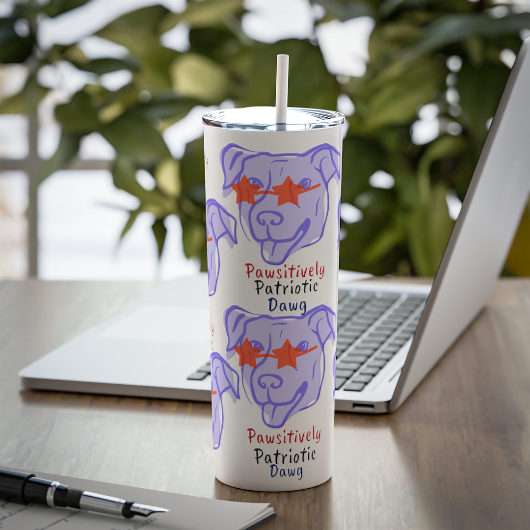 Hitch's Pawsitively Patriotic Steel Tumbler with Straw, 20oz
