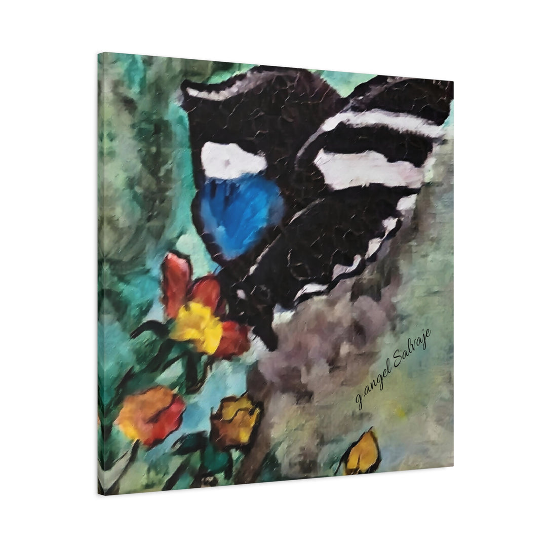 Canvas Print - Swallowtail Butterfly and Flower Painting by G Angel Salvaje
