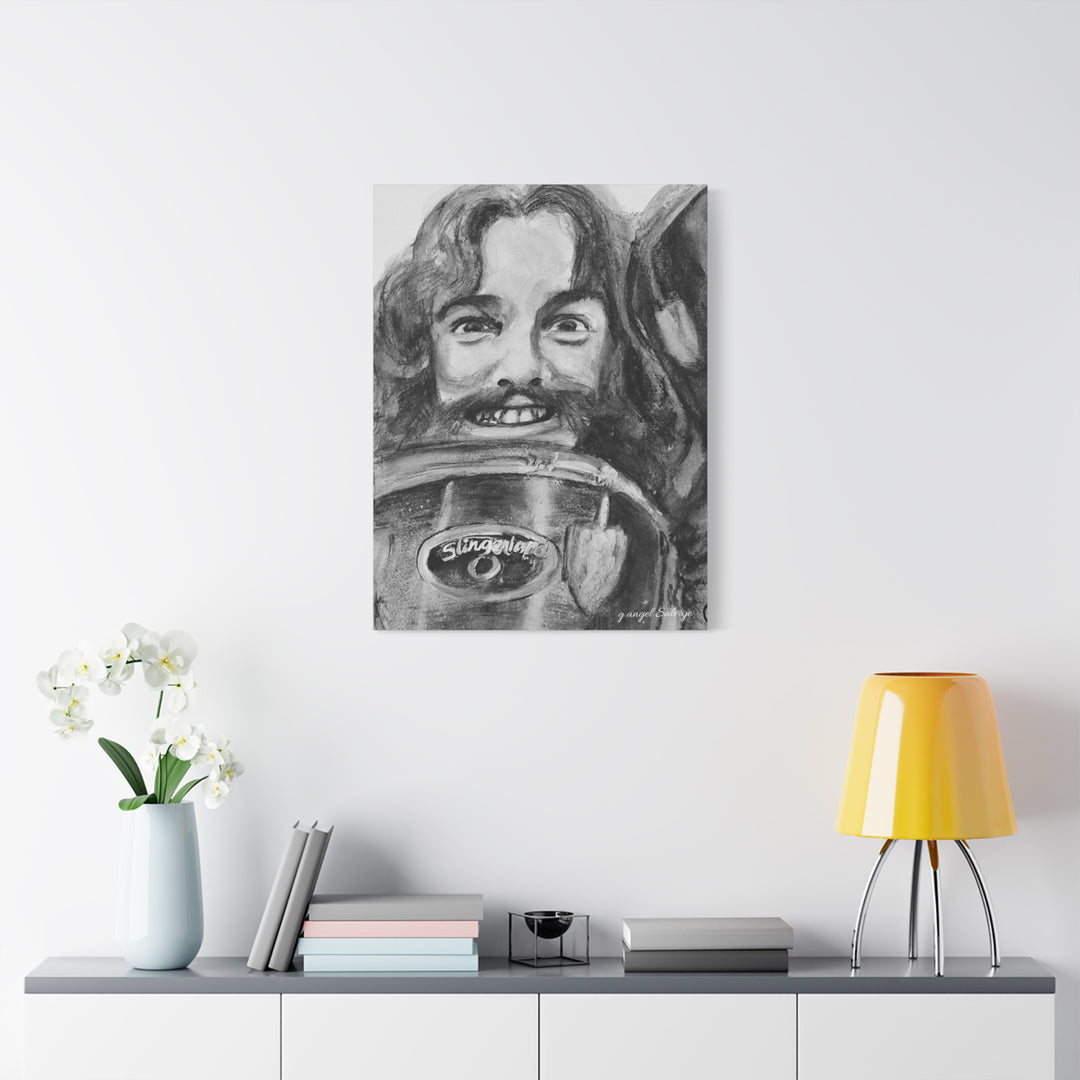 Neil Peart , B& W Rock and Roll Series, Matte Canvas, Stretched, 1.25"