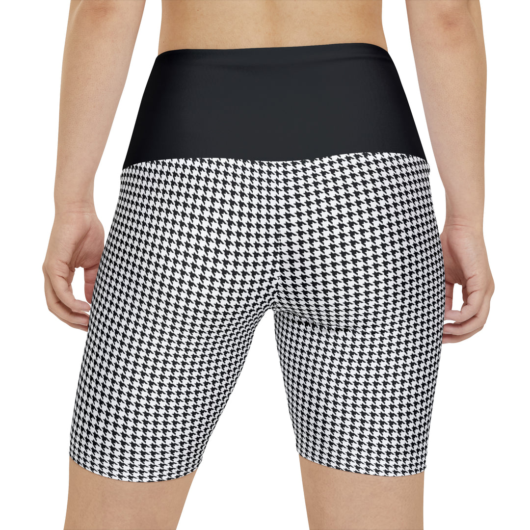 Hound's Tooth Women's Workout Shorts (AOP)