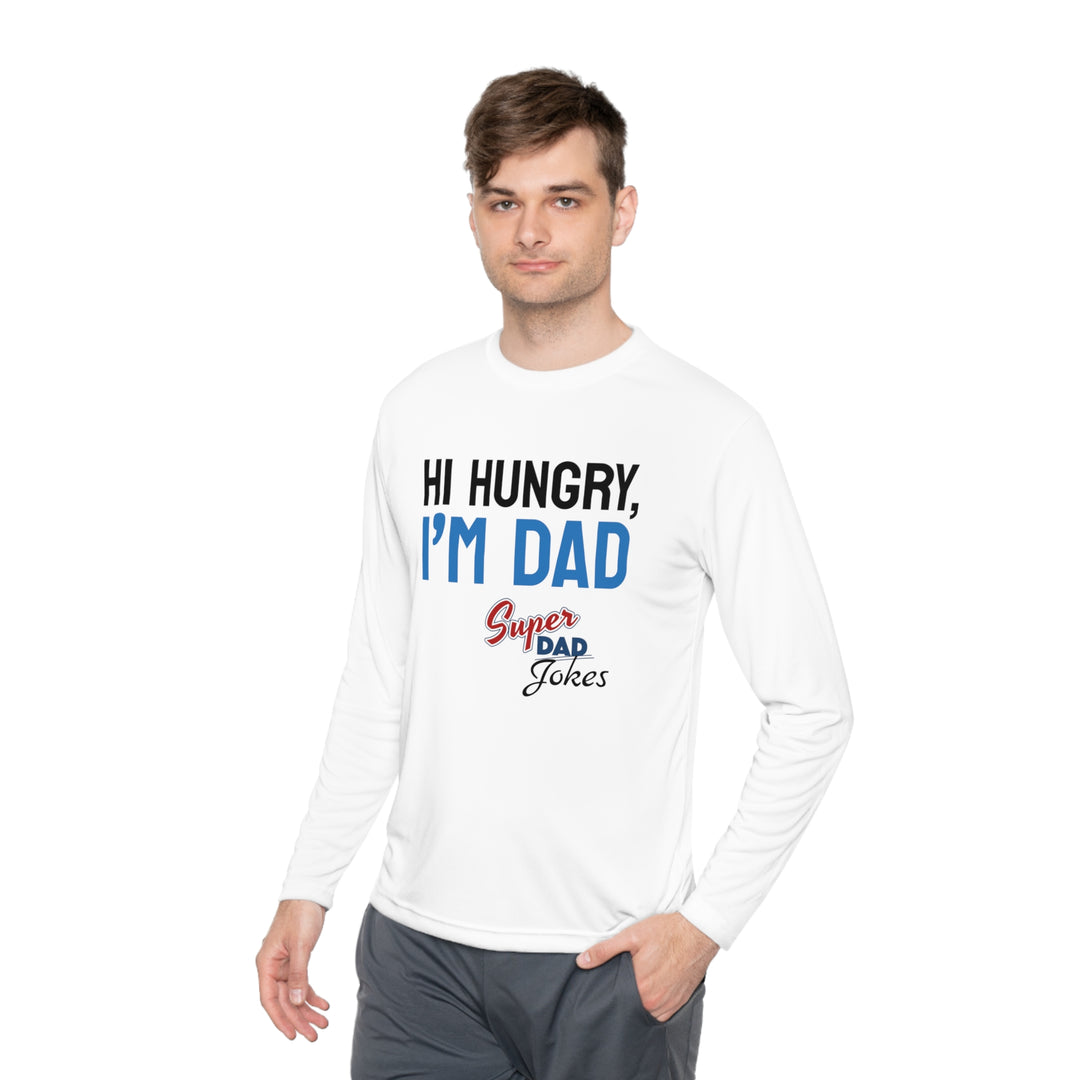 Hi hungry, Super Dad Jokes Unisex Lightweight Long Sleeve Tee