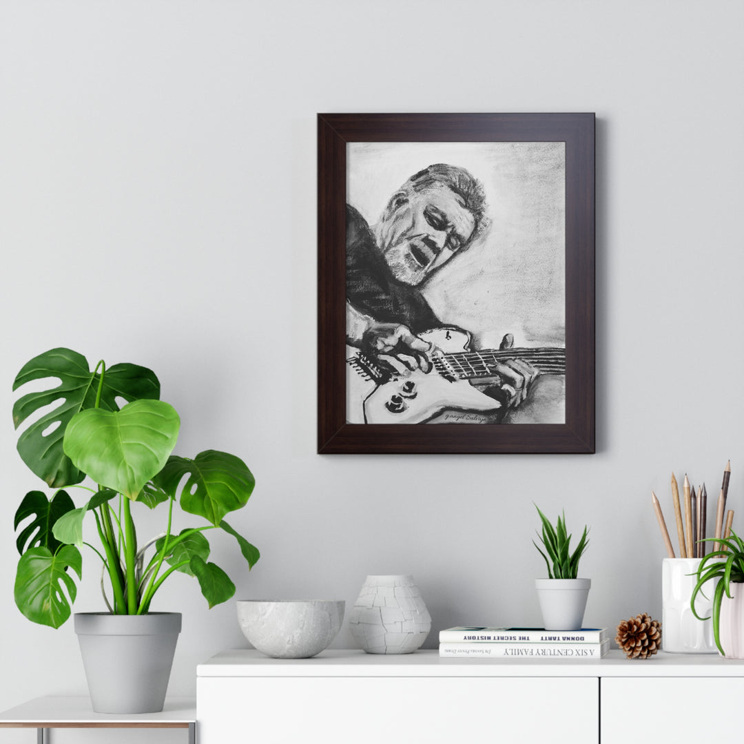 Vertical Poster, Eddie Van Halen Black and White Portrait