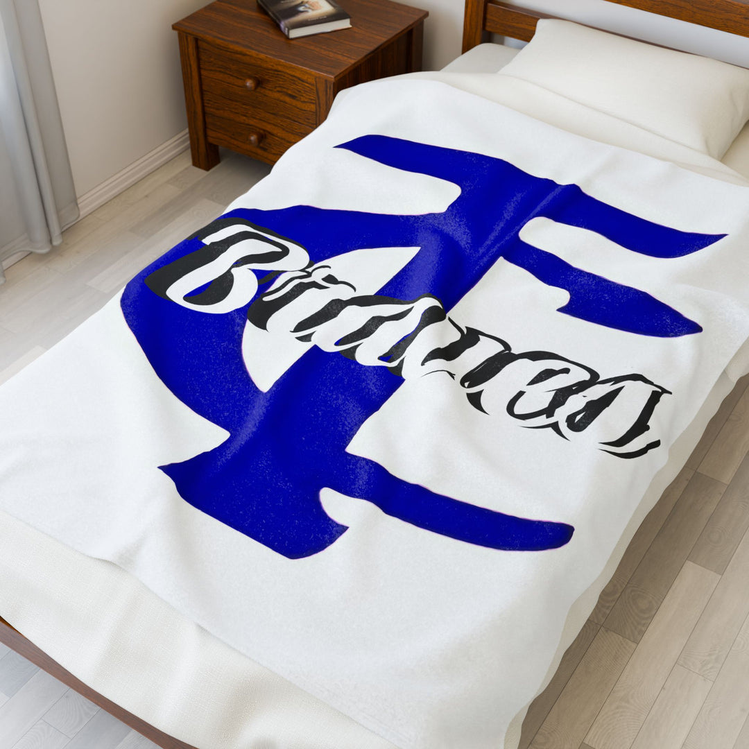 White Personalized Plush Blanket - Braves Team Spirit Throw for Cozy Nights