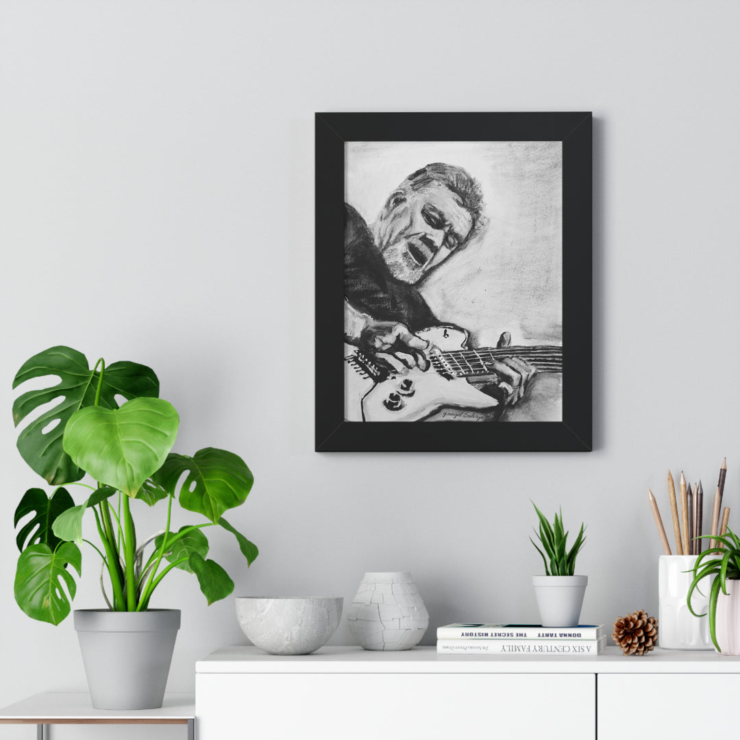 Vertical Poster, Eddie Van Halen Black and White Portrait