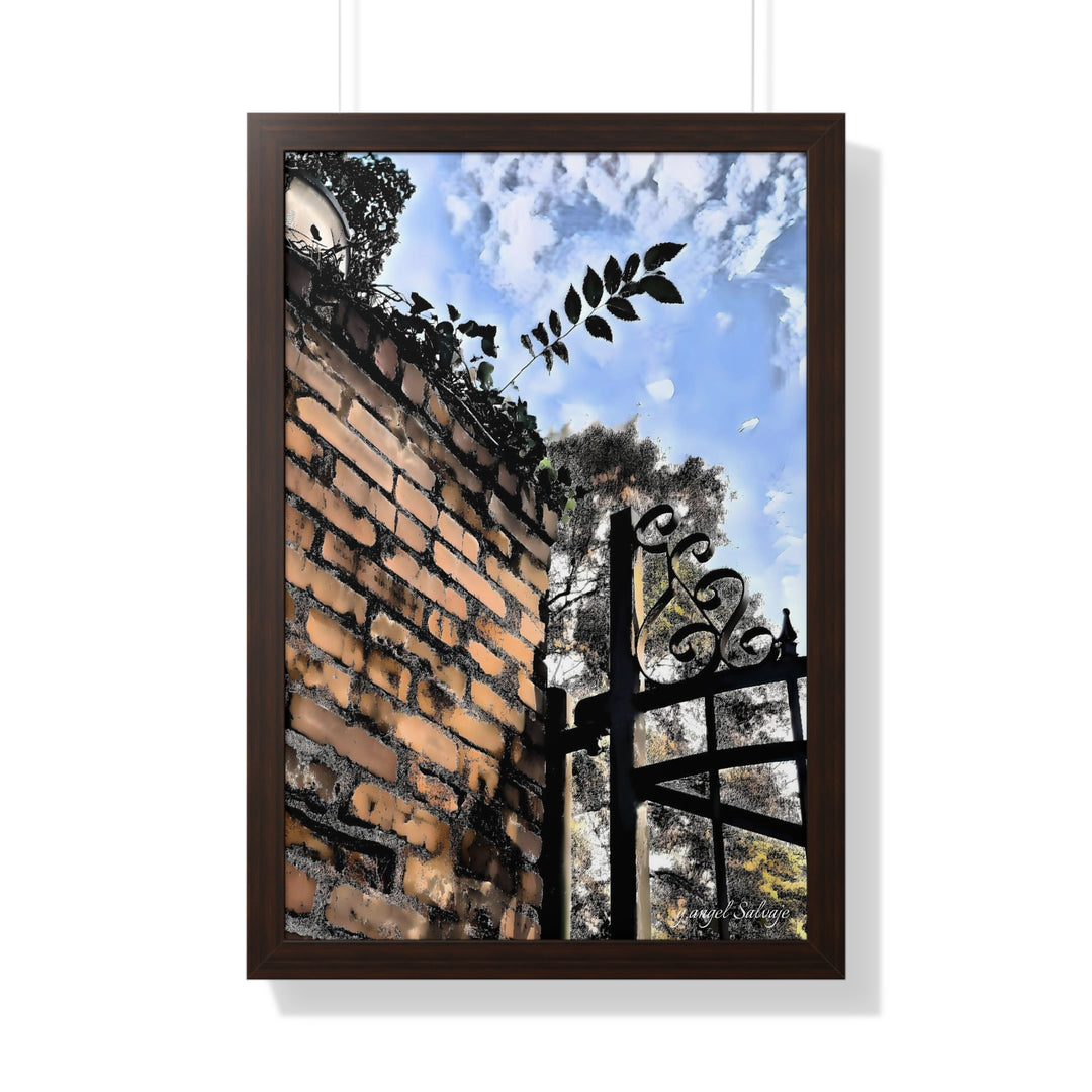 An Ivy Green Sky Framed Vertical Poster