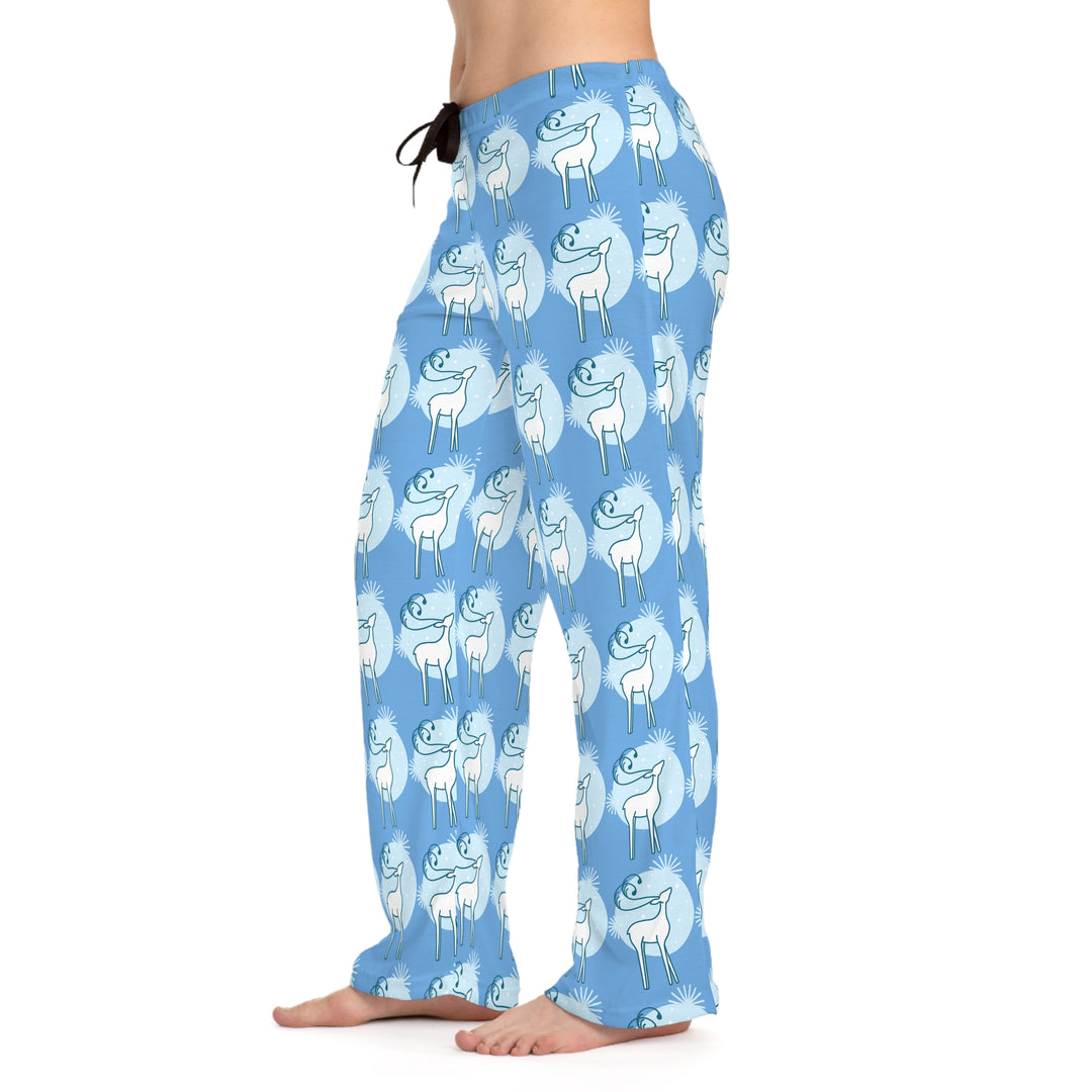 Women's Reindeer in the Snow Christmas Pajama Pants (AOP)