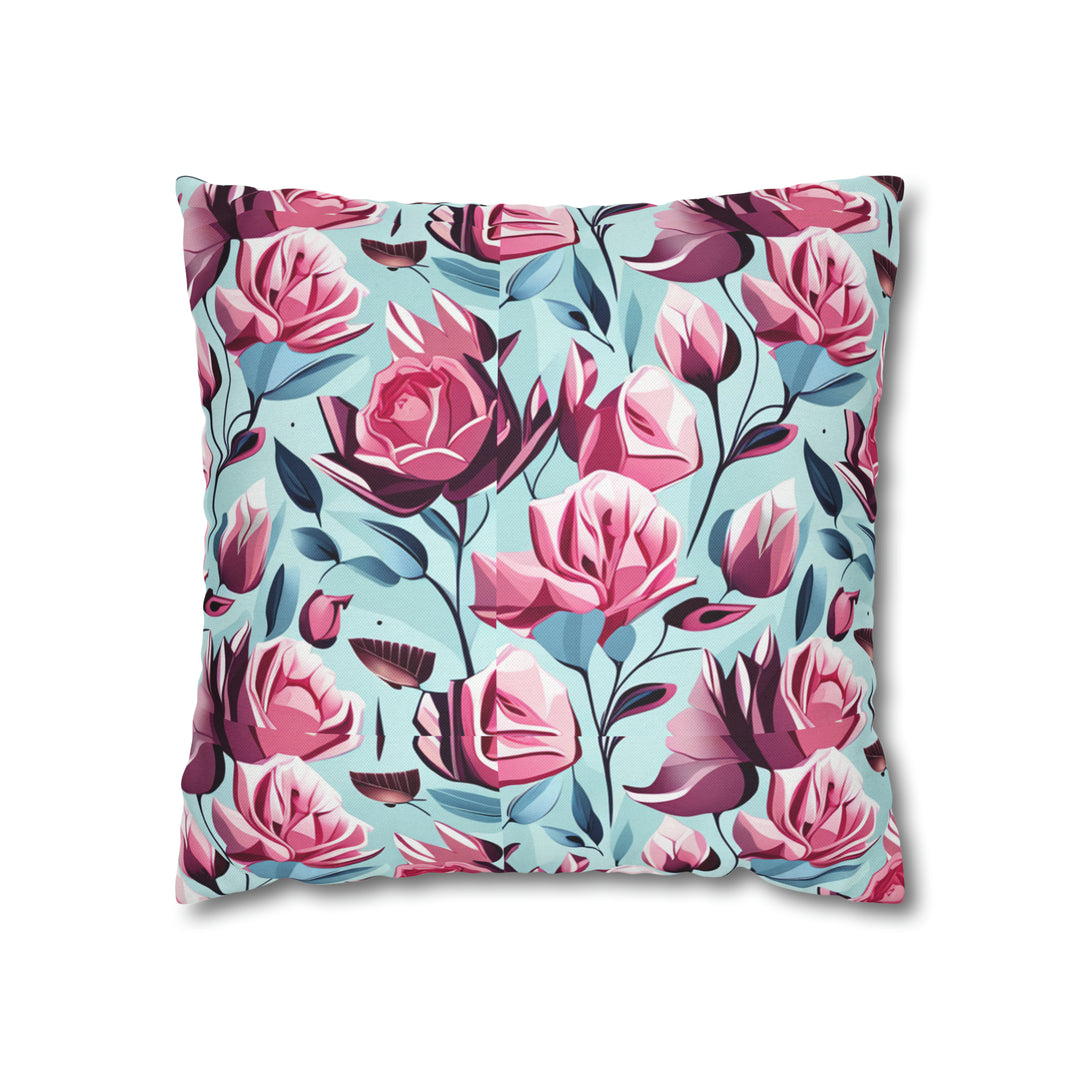 Roses are Pink small print  Spun Polyester Square Pillow Case