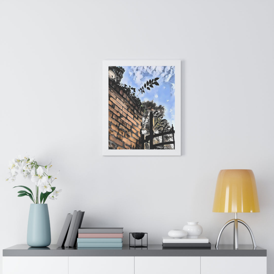An Ivy Green Sky Framed Vertical Poster