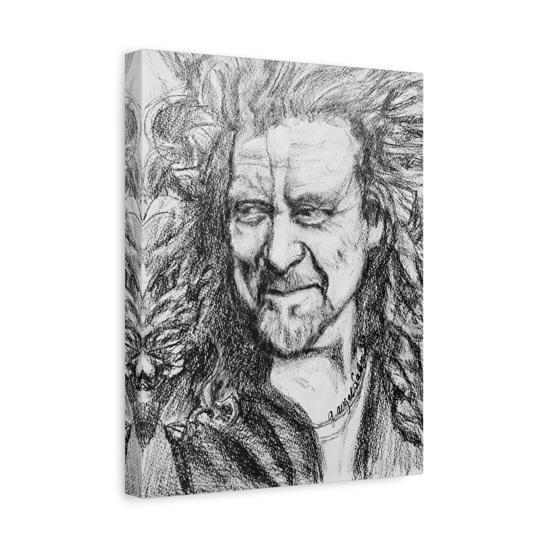 Robert Plant,B&W Rock and Roll Series Canvas Print