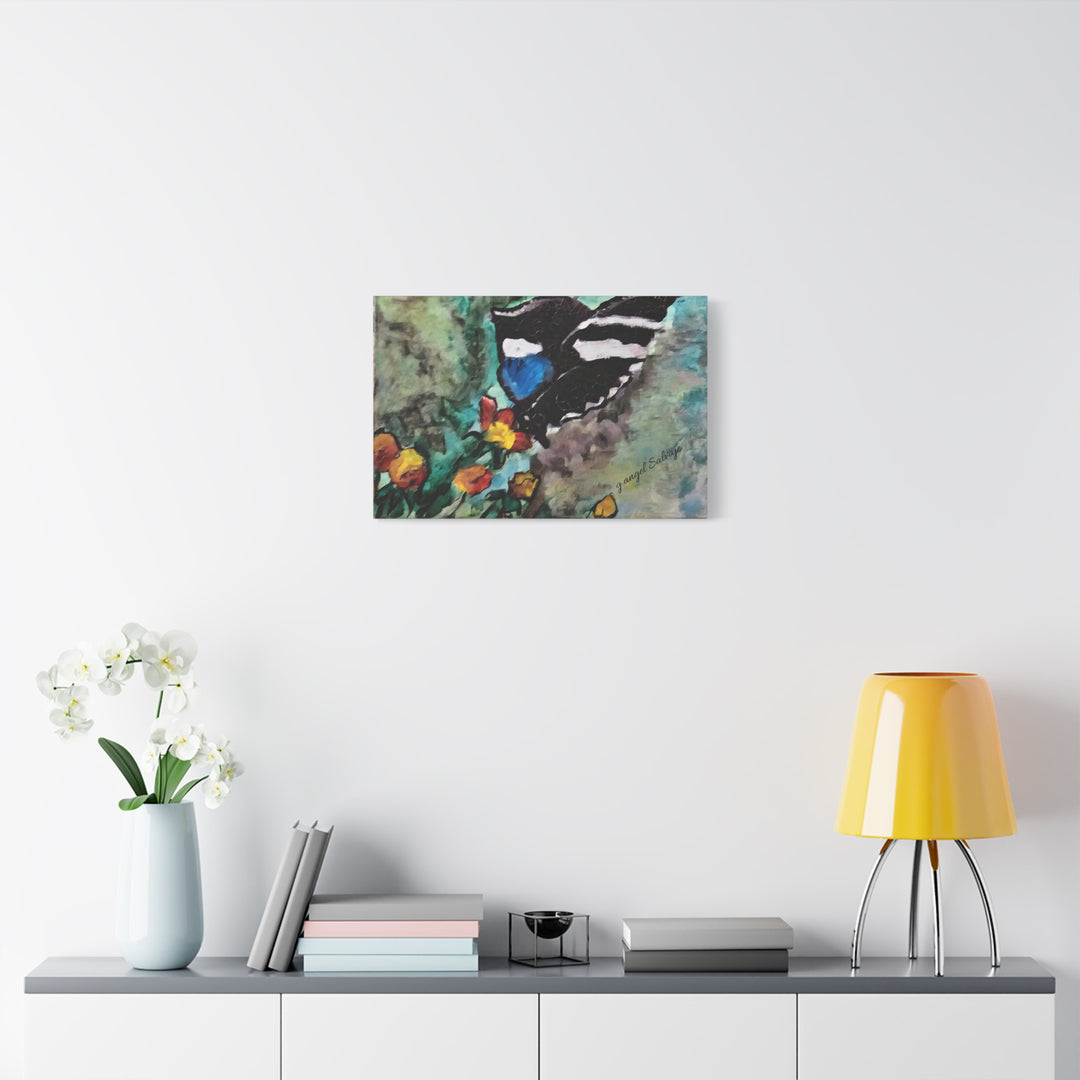 Canvas Print - Swallowtail Butterfly and Flower Painting by G Angel Salvaje