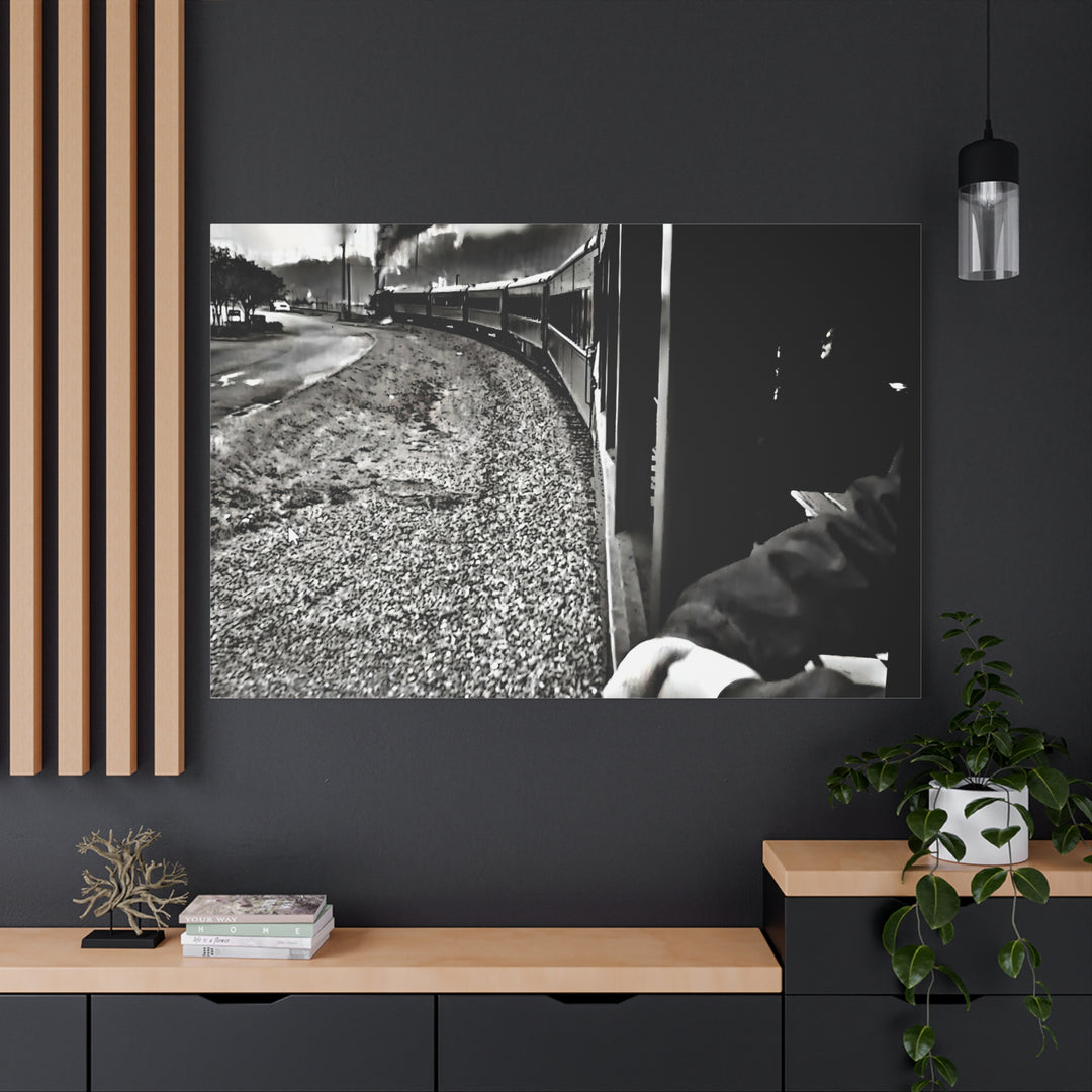 Canvas Art - Leaving Heartbreak Station, Black and White