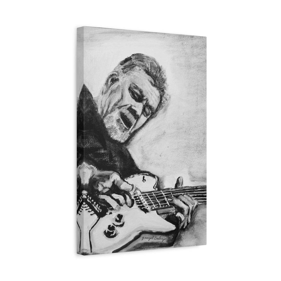 Eddie Van Halen, B&W Rock and Roll Series Matte Canvas, Stretched, 1.25"